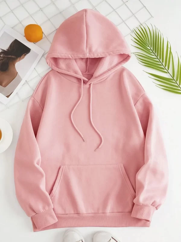 Drawstring Dropped Shoulder Hoodie - Image 35