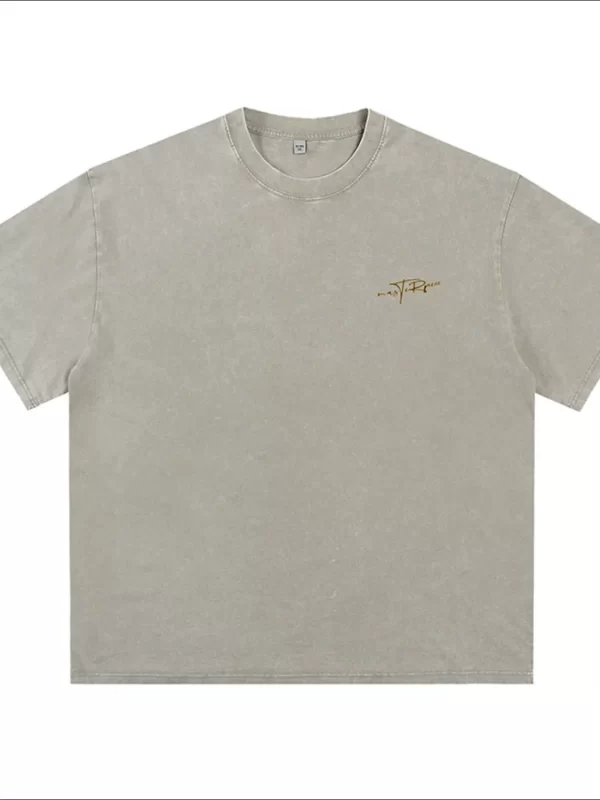 Men's Plus Size Round Neck Letter Graphic T-Shirt - Image 4