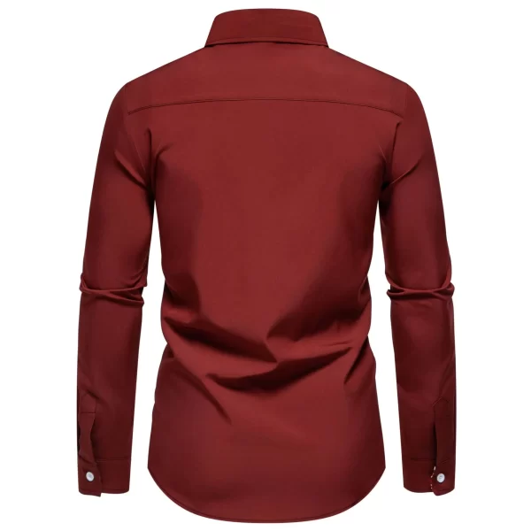 Men's Casual Button-Down Shirt with Cuff Detail - Image 8