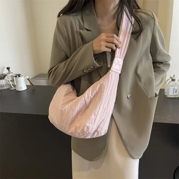 Pleated Dumpling Crossbody Bag - Image 11