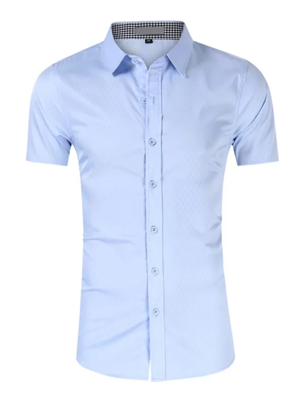 Men's Collared Neck Short Sleeve Shirt - Image 3