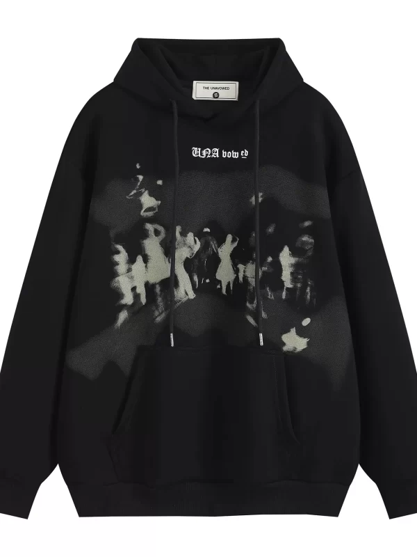 Men's Graphic Long Sleeve Drawstring Hoodie - Image 9