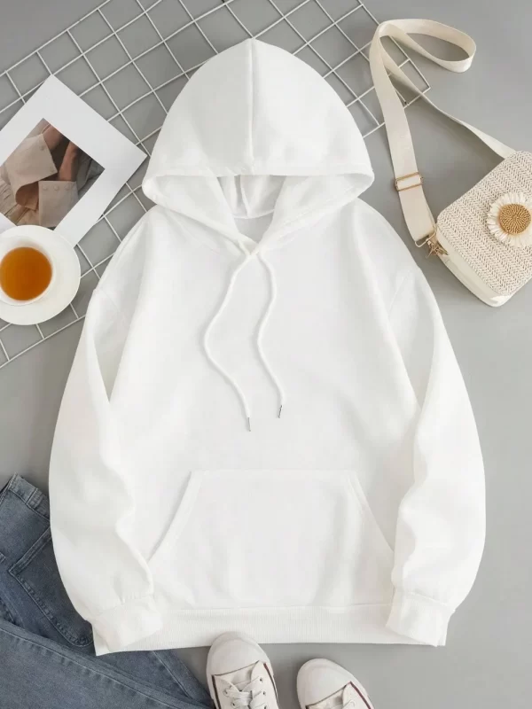Drawstring Dropped Shoulder Hoodie - Image 27