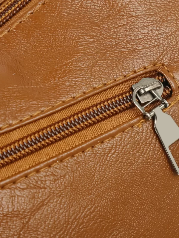 Multi Pockets PU Leather Shoulder Bag - Image 6