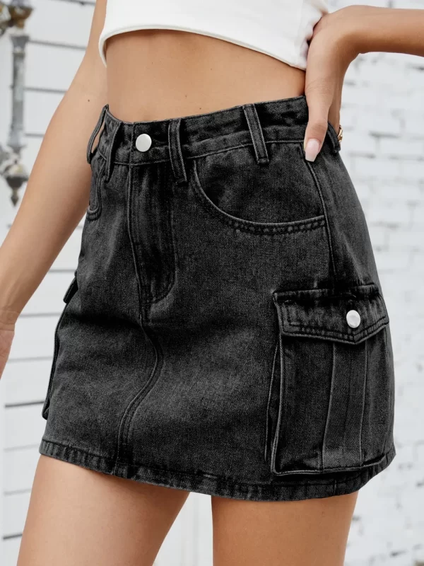Cargo Denim Skirt - Image 4