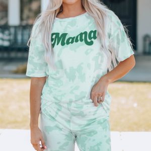 Women Printed Letter Graphic Lounge Set