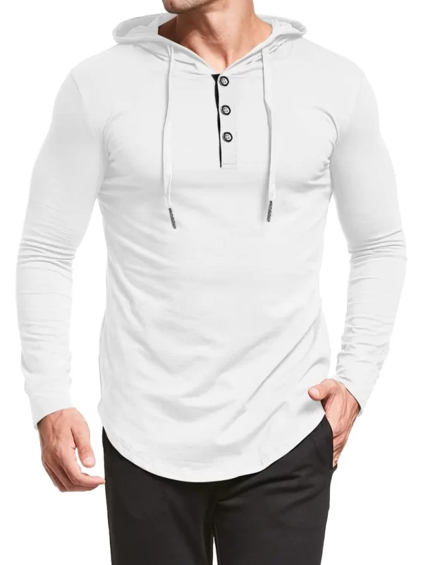 Men's Plus Size Drawstring Long Sleeve Hoodie - Image 5