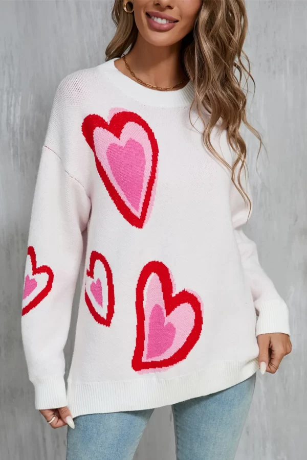 Angel Wings Heart Round Neck Long Sleeve Sweater - Image 8