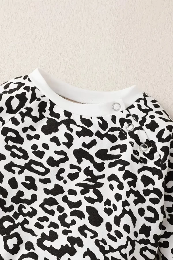 Leopard Round Neck Long Sleeve Top and Pants Set - Image 4