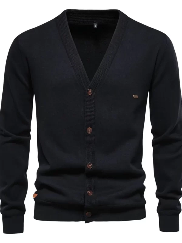Men's Button Down V-Neck Cardigan - Image 2