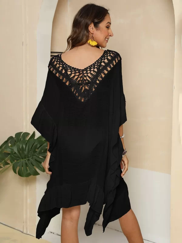 Cutout Ruffled Half Sleeve Cover-Up - Image 3