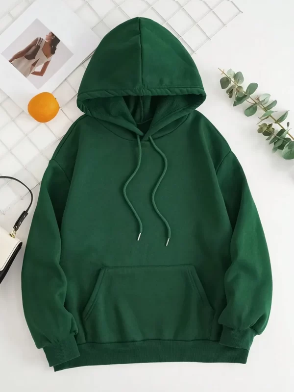 Drawstring Dropped Shoulder Hoodie - Image 10