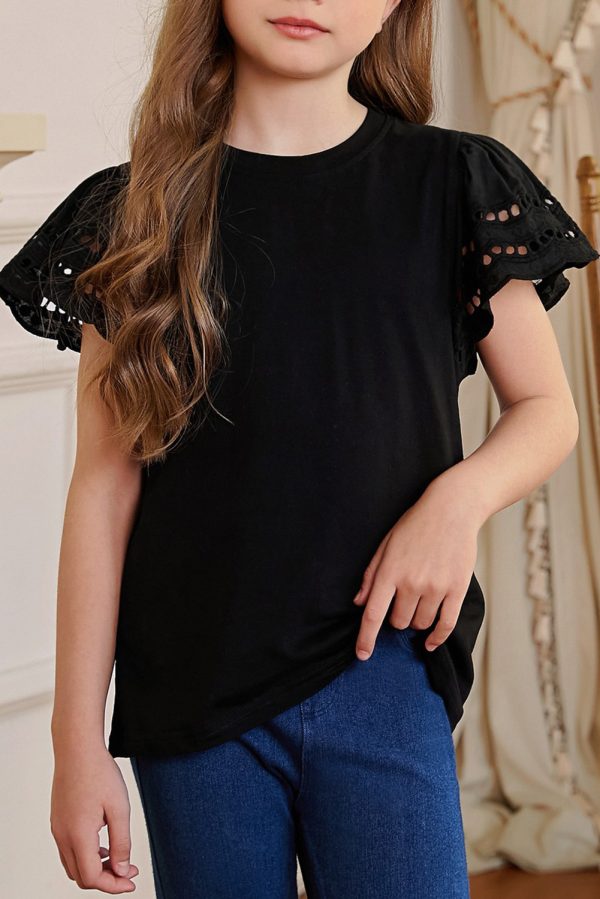 Round Neck Flutter Sleeve T-Shirt - Image 9