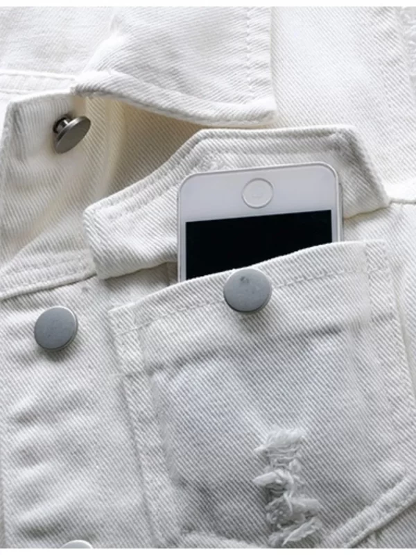 Full Size Button Down Raw Hem Sleeveless Denim Jacket Plus Size - Image 4
