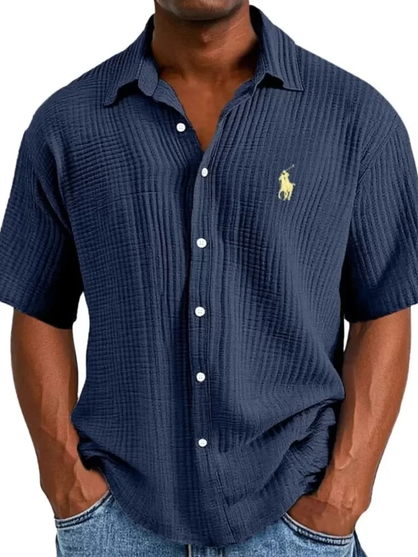 Men's Full Size Button Up Short Sleeve Shirt Plus Size - Image 11