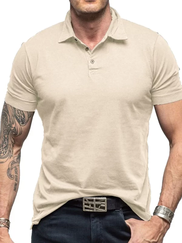 Men's Collared Neck Short Sleeve Polo Shirt - Image 4