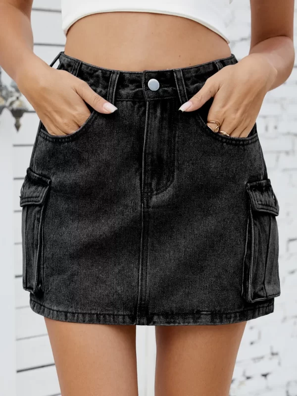 Cargo Denim Skirt - Image 2