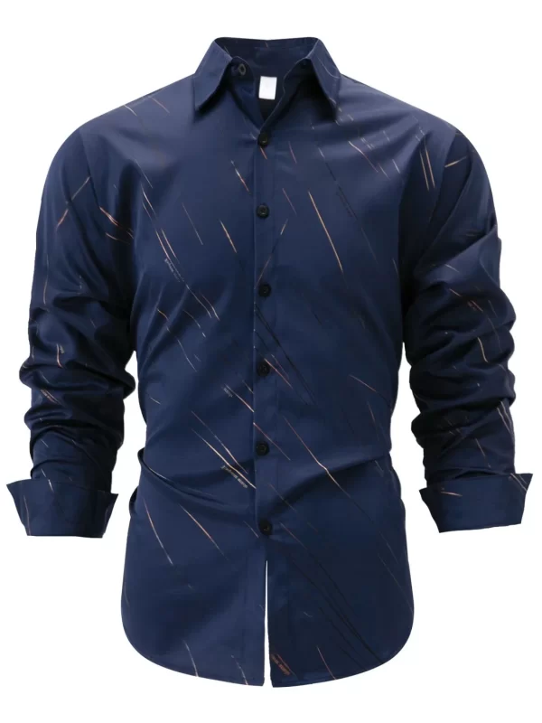 Men's Full Size Button Up Long Sleeve Shirt Plus Size - Image 3