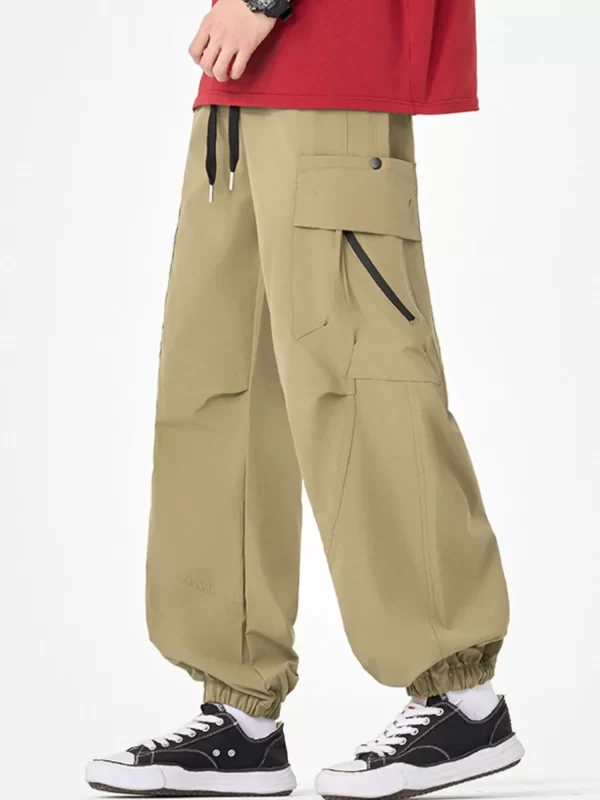 Men's Plus Size Casual Cargo Pants with Multiple Pockets - Image 3