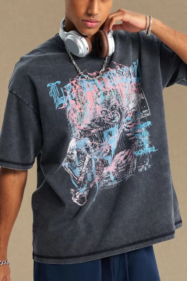Men's Graphic Round Neck Half Sleeve T-Shirt - Image 4