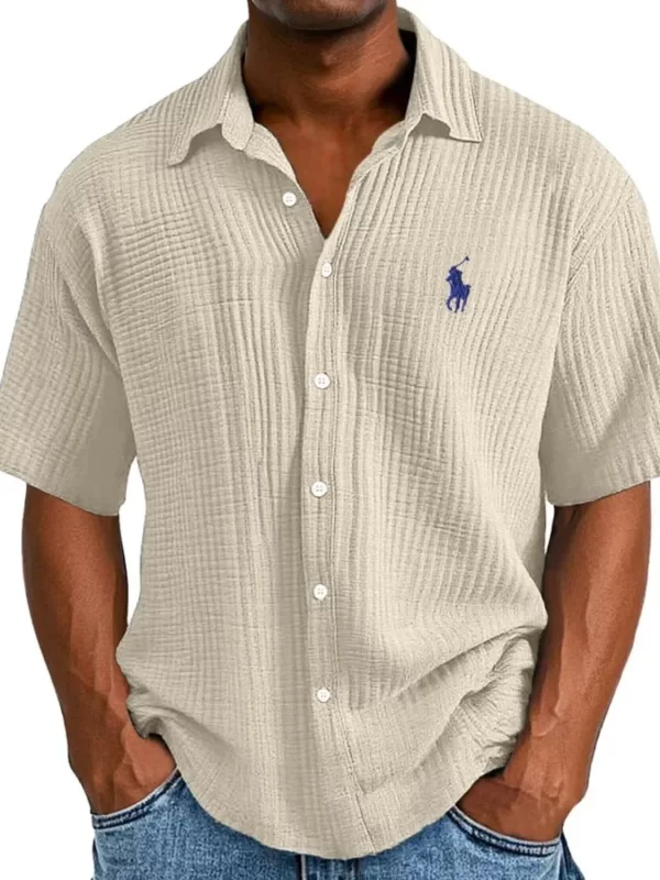 Men's Full Size Button Up Short Sleeve Shirt Plus Size - Image 4