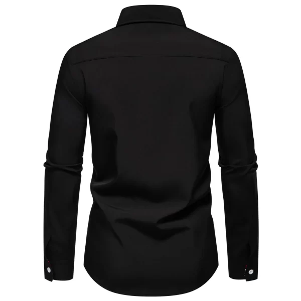Men's Casual Button-Down Shirt with Cuff Detail - Image 5