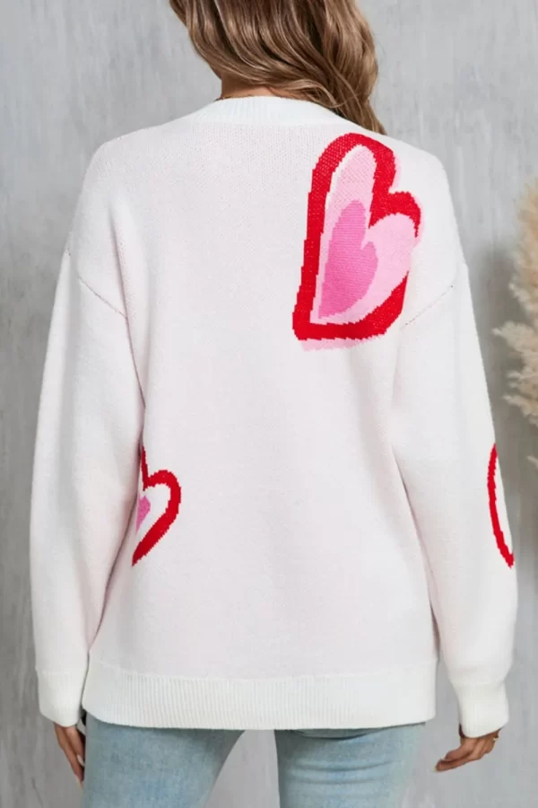 Angel Wings Heart Round Neck Long Sleeve Sweater - Image 6