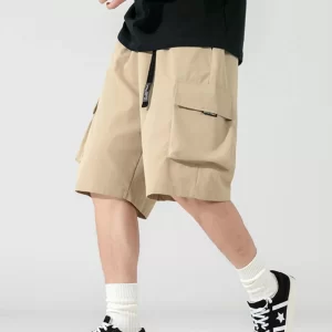 Men's Plus Size Drawstring Shorts with Pockets