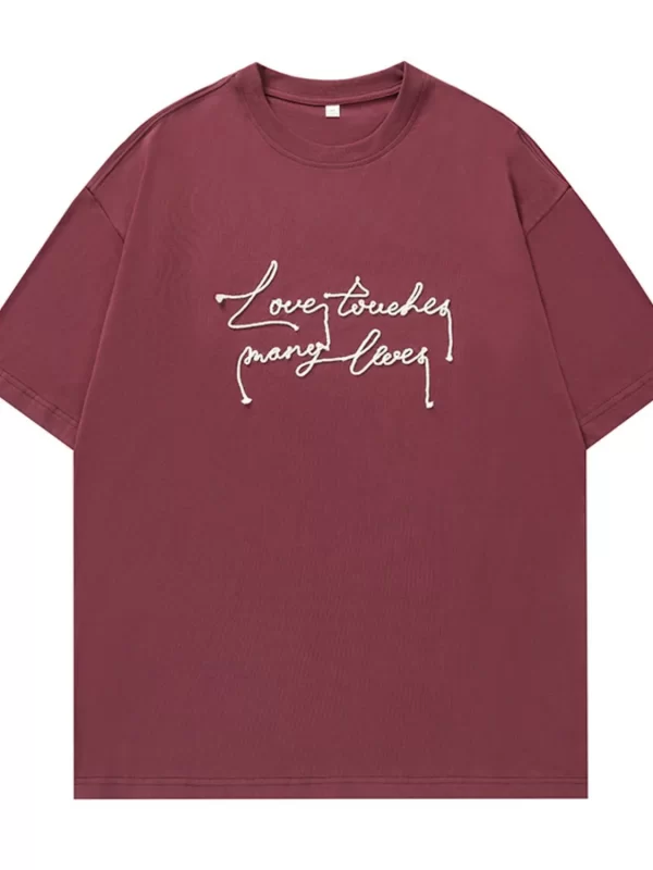 Men's Letter Round Neck Half Sleeve T-Shirt - Image 5