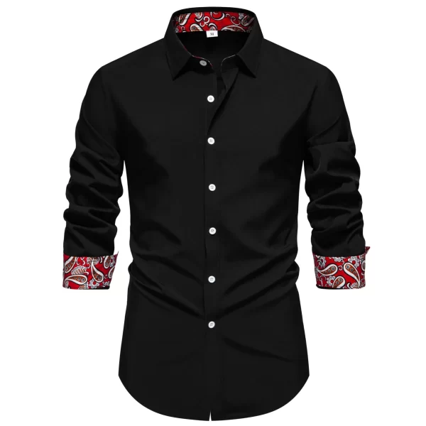 Men's Casual Button-Down Shirt with Cuff Detail