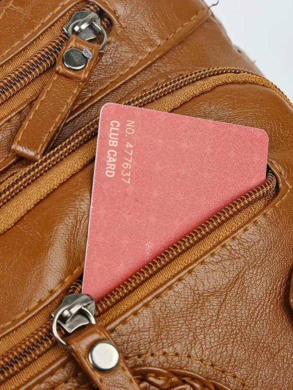 Multi Pockets PU Leather Shoulder Bag - Image 2