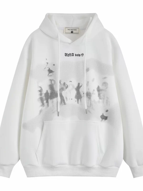 Men's Graphic Long Sleeve Drawstring Hoodie - Image 7