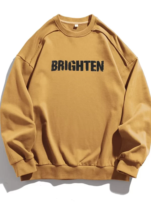 Men's Letter Graphic Round Neck Long Sleeve Sweatshirt - Image 3