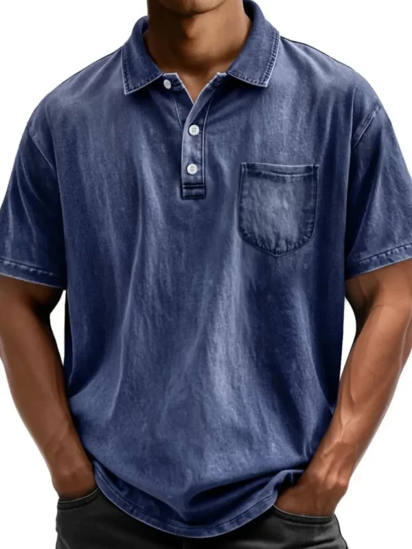 Men's Full Size Collared Neck Short Sleeve Polo Plus Size - Image 2