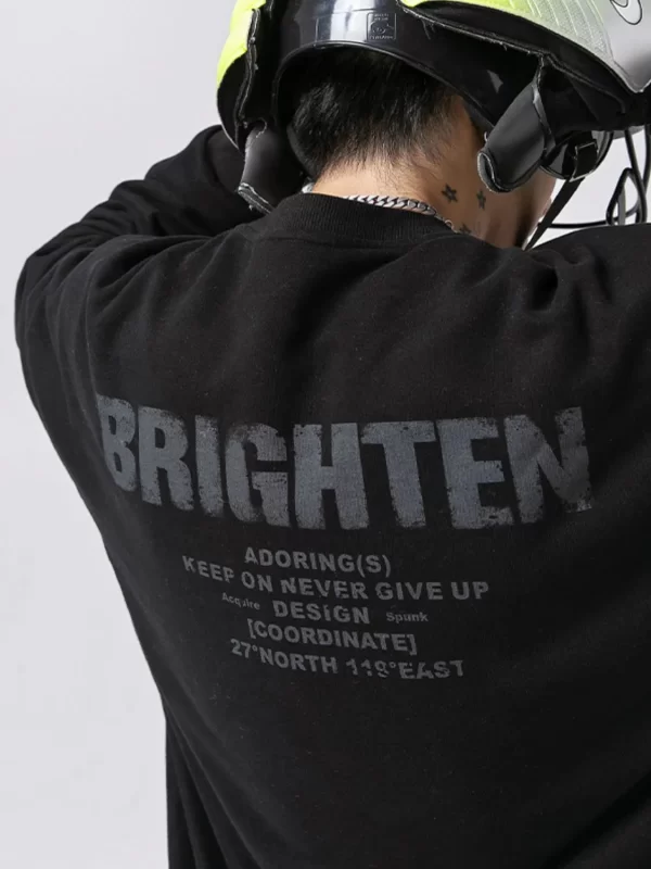 Men's Letter Graphic Round Neck Long Sleeve Sweatshirt - Image 10