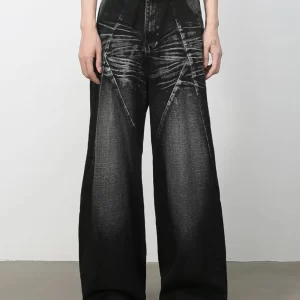 Men's Wide Leg Jeans with Pockets