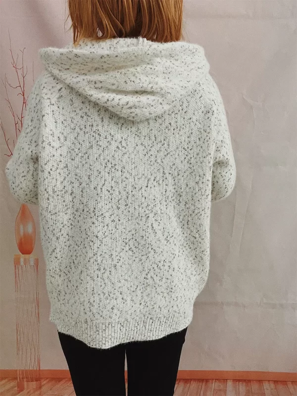 Zip Up Drawstring Long Sleeve Hooded Sweater - Image 17
