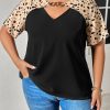 Honey Plus Size Chain Detail V-Neck Raglan Sleeve Blouse