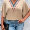 Honey Plus Size V-Neck Flutter Sleeve Blouse