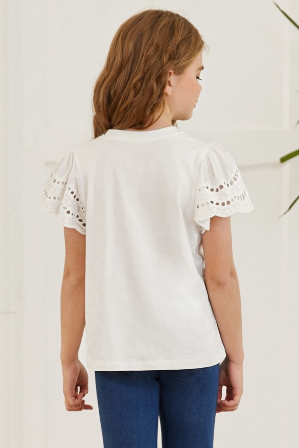 Round Neck Flutter Sleeve T-Shirt - Image 21