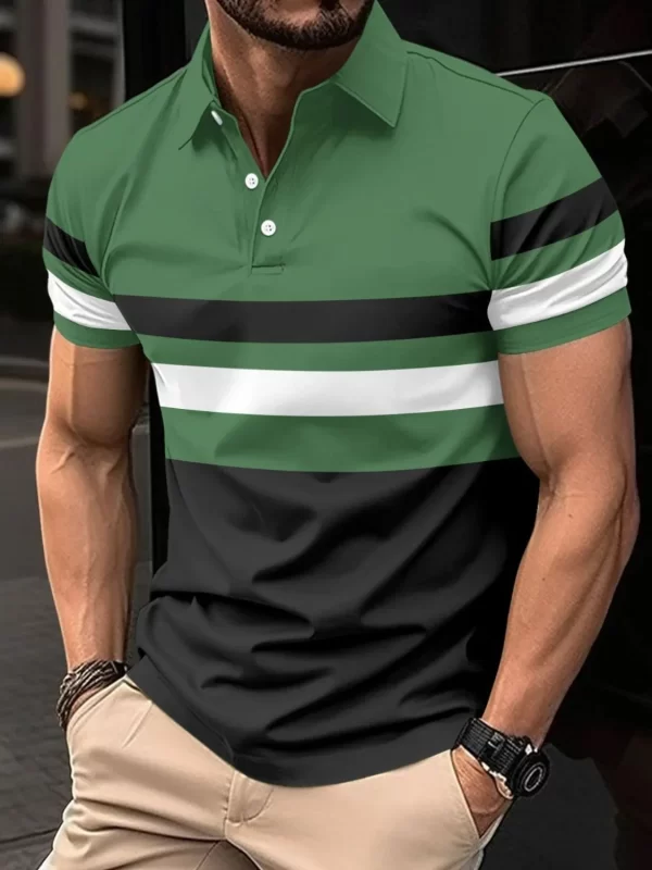 Men's Full Size Collared Neck Short Sleeve Polo Plus Size - Image 9
