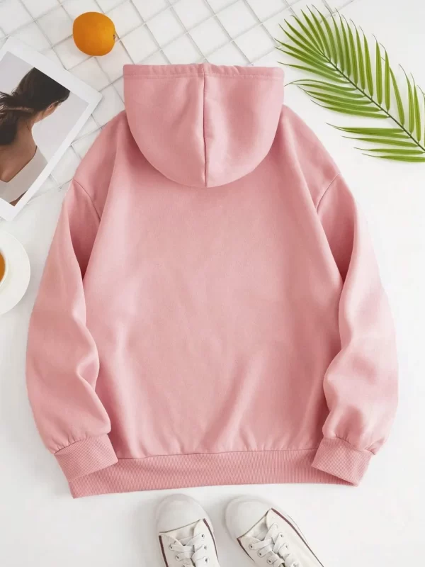 Drawstring Dropped Shoulder Hoodie - Image 34