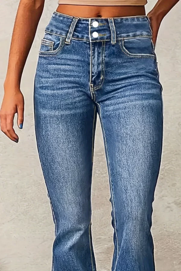 Cat Whisker Washed Bootcut Jeans - Image 5