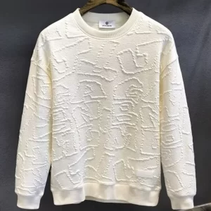 Men's  Plus Size Textured Round Neck Long Sleeve Sweatshirt