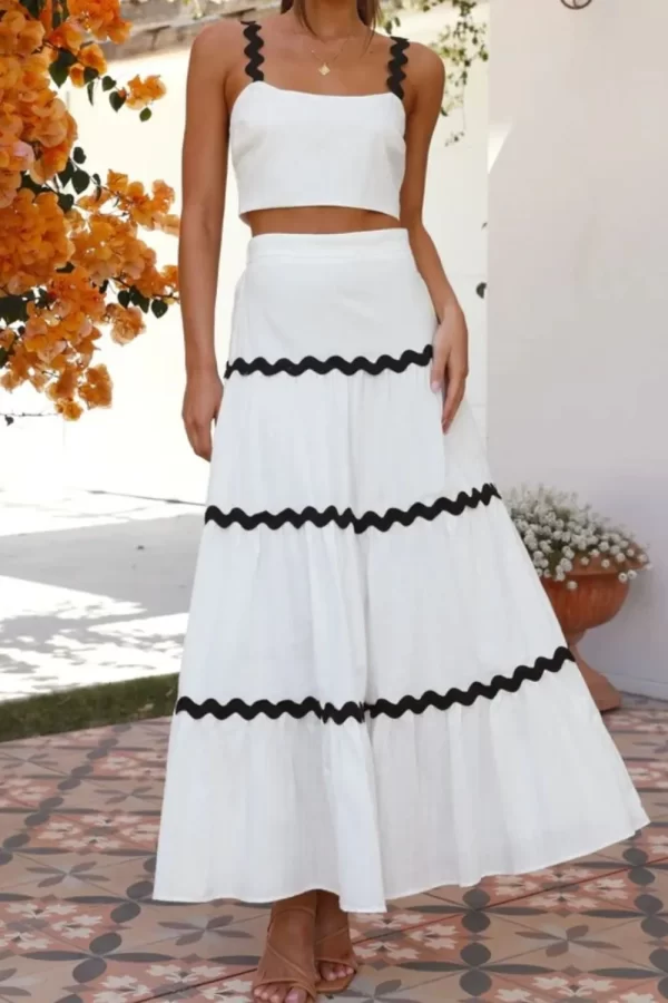 Contrast Trim Cami and Skirt Set - Image 6