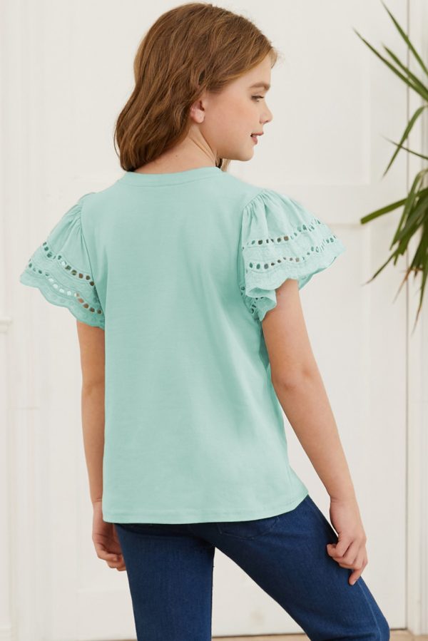Round Neck Flutter Sleeve T-Shirt - Image 12
