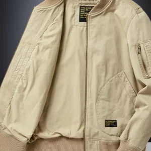 Men's Plus Size Zip Up Baseball Collar Bomber Jacket