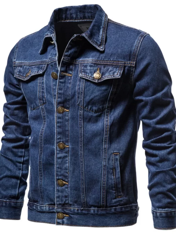 Men's Button Down Long Sleeve Denim Jacket - Image 4