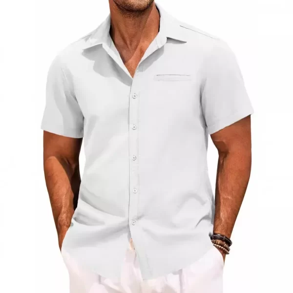 Men's Plus Size Classic Short Sleeve Button Down Shirt