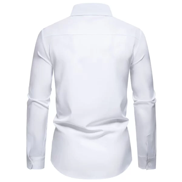 Men's Casual Button-Down Shirt with Cuff Detail - Image 2